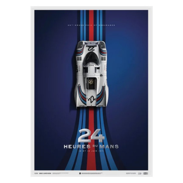 Affiche Porsche 917 - Martini - 24h Le Mans - 1971