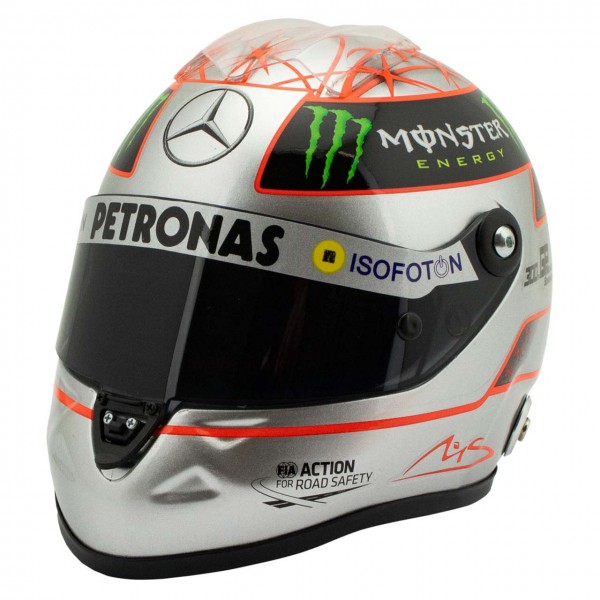 Michael Schumacher Casque Platinum Spa 300e GP 2012 1/2