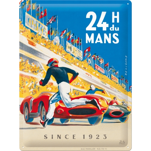 Cartello di latta 24h Le Mans - Racing Poster Blue 30x40cm