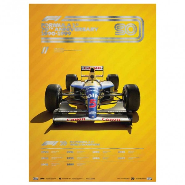 Poster FORMULA 1 DECADES - 90s  Williams - Collector's Edition