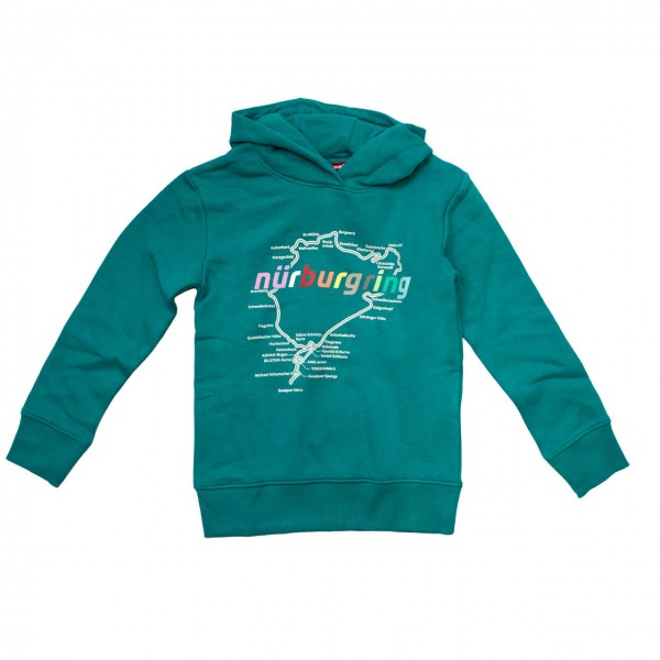 Nürburgring Sudadera con capucha para niños Racetrack azul