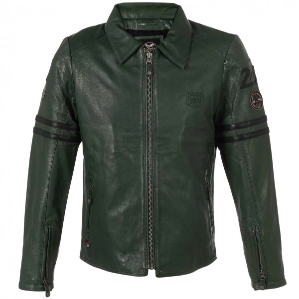 24h Race Le Mans Leather jacket green