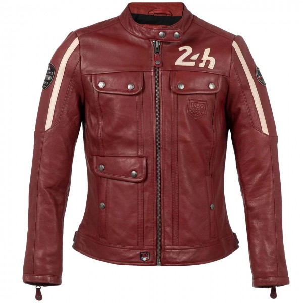 24h Carrera de Le Mans Damas Chaqueta de cuero rojo