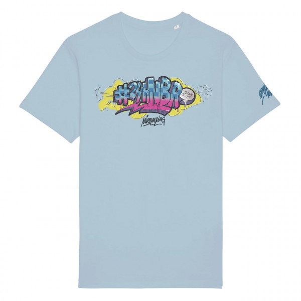 24h-Rennen Graffiti T-Shirt Graphic hellblau