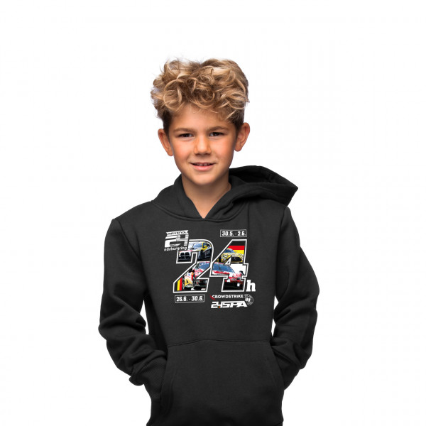 24h Nürburgring/Spa Sudadera para niños con capucha negro