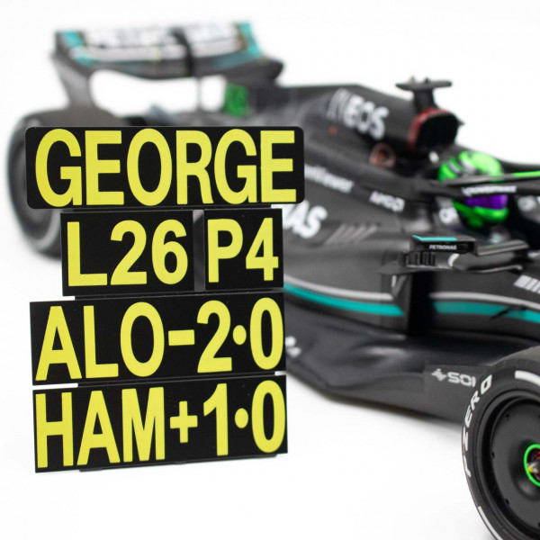 George Russell Mercedes AMG Petronas W14 Formel 1 Bahrain GP 2023 1:18