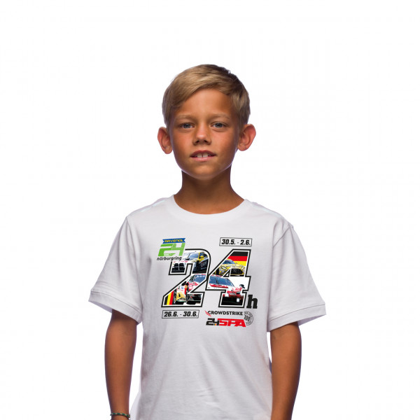 24h Nürburgring/Spa Camiseta para niños blanco