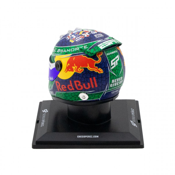 Sergio Pérez miniature helmet Formula 1 Miami GP 2024 1/4