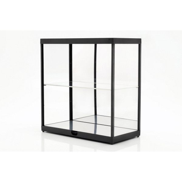 Vitrine double avec éclairage LED et miroir pour modèles réduits de voitures à l'échelle 1/18 noir