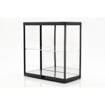 Vitrine double avec éclairage LED et miroir pour modèles réduits de voitures à l'échelle 1/18 noir