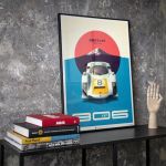 Poster Porsche 906 - bianco - GP del Giappone - 1967